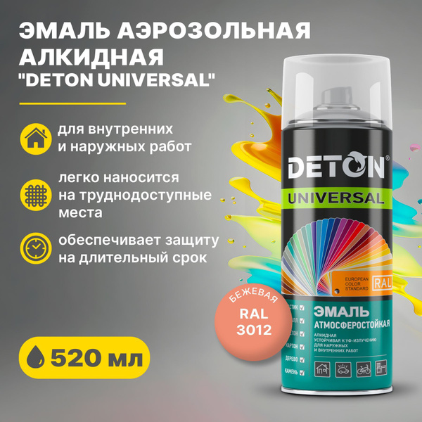 Аэрозольная краска Deton 181902569_DTN-A70648, Алкидная, Глянцевое ...