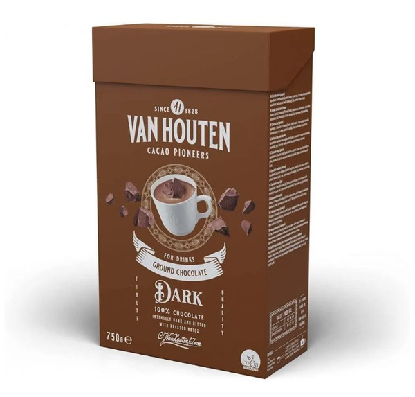 Темный тертый шоколад Van Houten Ground Dark 750 г, горячий шоколад ...