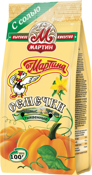 Семечки От Мартина тыквенные с солью, отборные, жареные, неочищенные ...