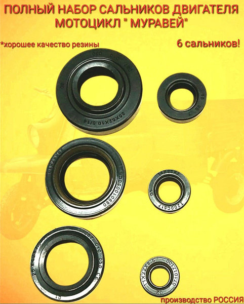 Набор/Комплект сальников/Сальники мотоцикл-мотороллер Муравей - купить ...