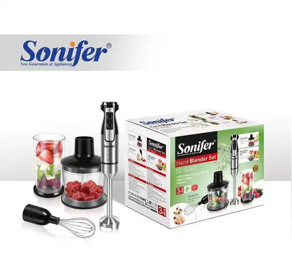 Блендер ручной Sonifer 3в1, погружной блендер купить на OZON по низкой ...