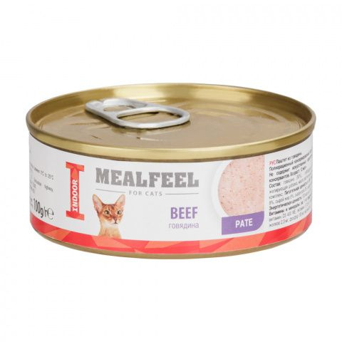 Mealfeel Влажный корм консервы для домашних кошек, паштет из говядины ...