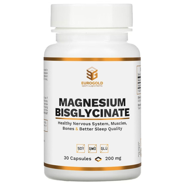 Euro Gold Magnesium bisglycinate Магний бисглицинат хелат/хелатный 200 ...