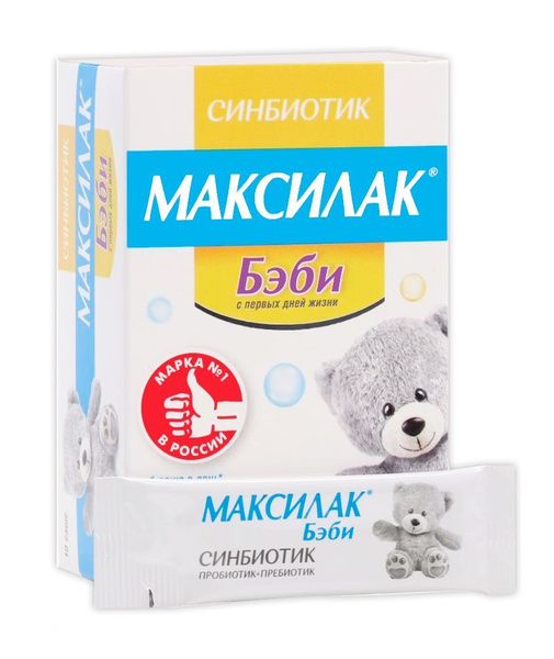 Максилак Бэби Синбиотик (пробиотик+пребиотик), №10 саше порошок по 1,5 ...