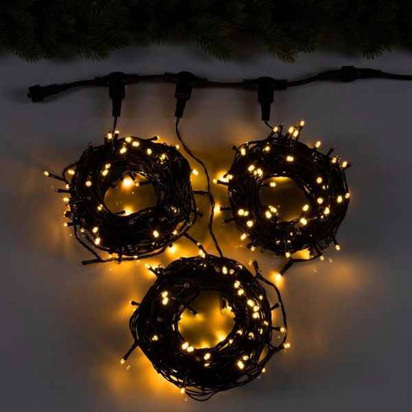 Luazon Lighting Гирлянда "Клип-лайт" 3 нити по 20 м, IP44, УМС, тёмная ...