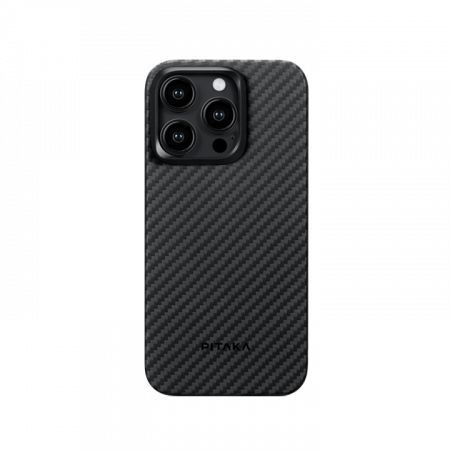 Чехол Pitaka MagEZ Case 4 для iPhone 15 Pro 6.1", черно-серый, кевлар ...