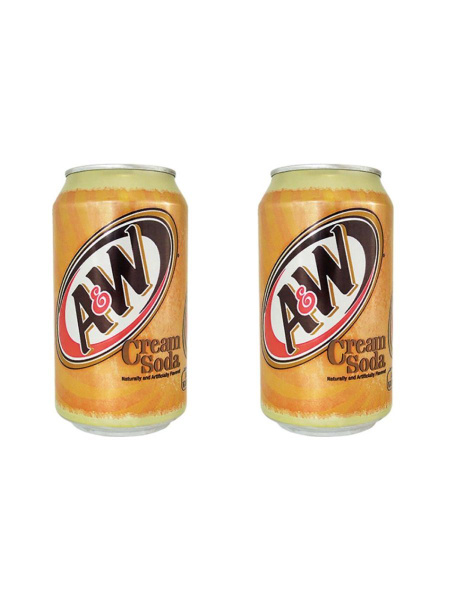 Сильногазированный напиток A&W Cream Soda (Крем сода), 355 мл, 2шт ...