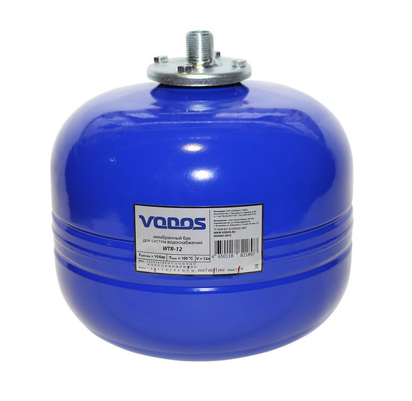 Гидроаккумулятор VODOS WTR 12 (12 литров, 10bar, G 3/4", +99C, мембрана ...