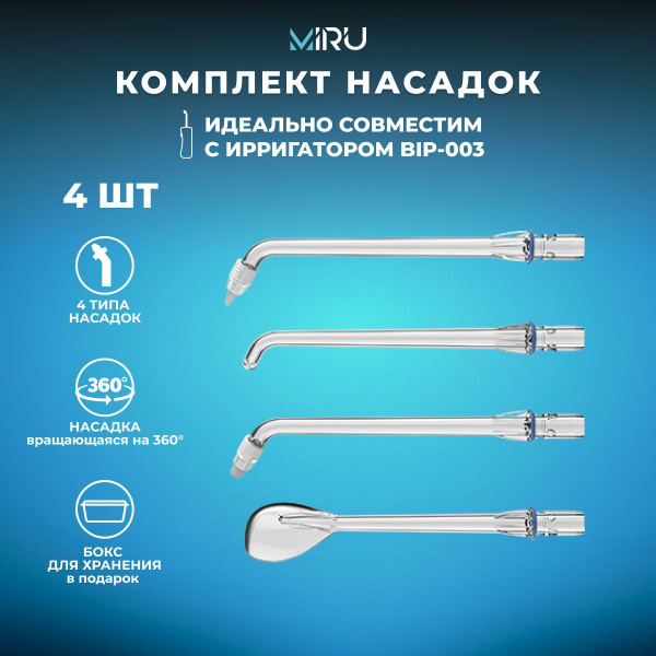 Насадки для ирригатора MIRU BIP-003, 4 шт - купить с доставкой по ...