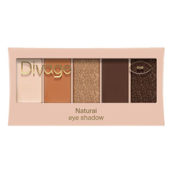 DIVAGE / Natural Палетка теней для век, Светло-бежевый, персиковый ...