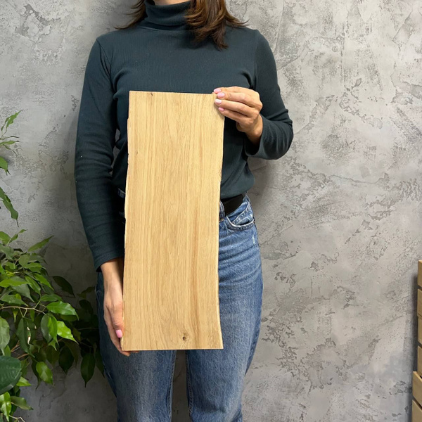 Доска из дуба 49,5х(19х18)х2 см заготовка сухая строганная для ...