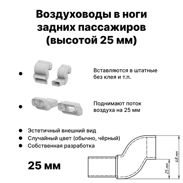 Комплект удлинителей штатных воздуховодов для Suzuki Grand Vitara ...