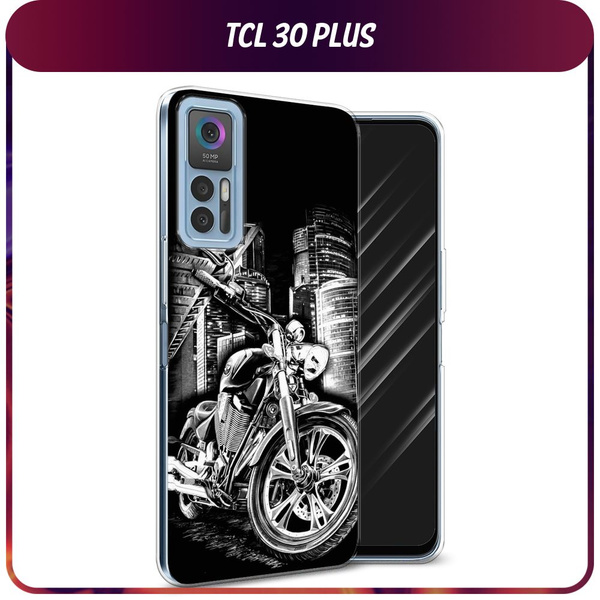 Силиконовый чехол на TCL 30/30 Plus / ТСЛ 30/30 Плюс "Крутой байк ...