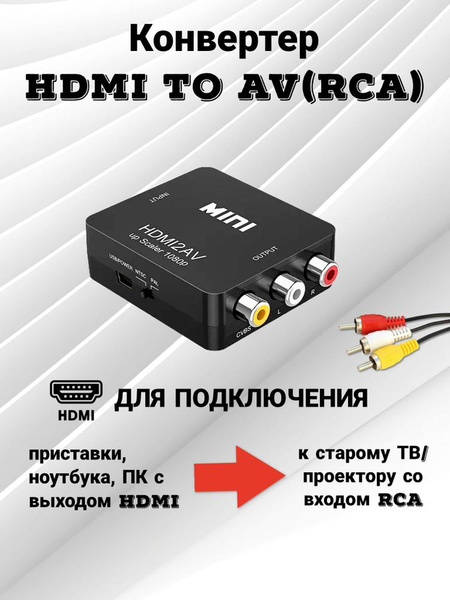 Конвертер из HDMI в AV / Переходник из HDMI на AV ( RCA) - купить с ...