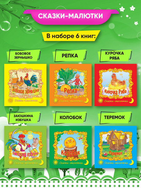 "Сказки-малютки" 5 книг Репка. Колобок. Теремок и др. - купить с ...