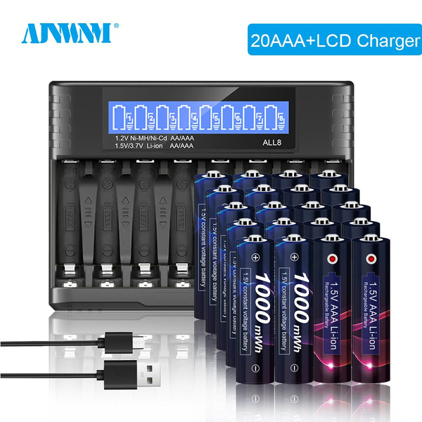 20шт Батарейки аккумуляторные (мизинчиковые) AJNWNM Super, тип AAA, 1 ...