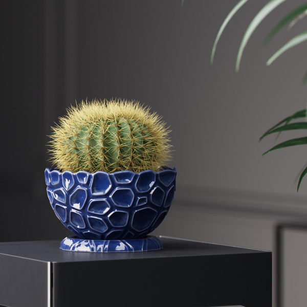 CGcafe-decor Горшок для цветов, Синий, 8 см х 14 см, 0.5 л, 1 шт ...