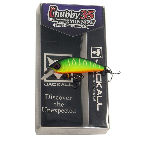 Jackall Chubby Minnow 35 Leurre Suspending - Perche Noire UV - Parfait Pour La Pêche En Eau Douce