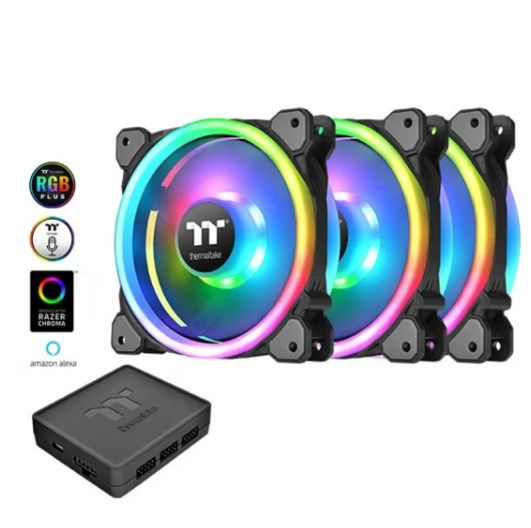 Thermaltake Riing Trio 12 LED RGB Radiator Fan TT Premium Edition Case Per Computer Ventilatore 12 Cm Nero