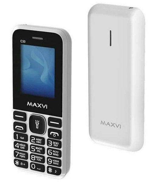 Характеристики Телефон мобильный кнопочный MAXVI C30 White /600 mAh /2 ...