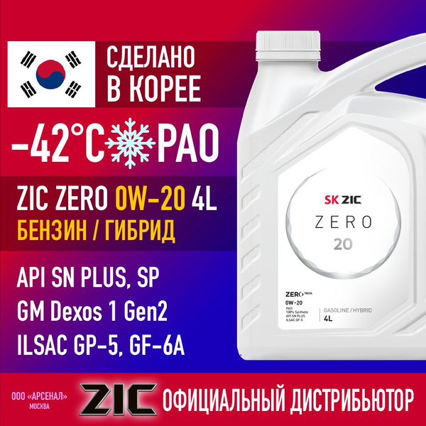 Вопросы и ответы о ZIC zero 0W-20 Масло моторное, Синтетическое, 4 л ...
