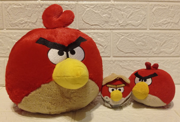 Angry Birds Мягкая игрушка РЕД, Энгри бердс RED цвет красный 3 штуки ...