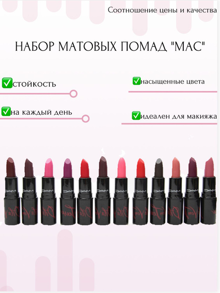 Набор матовых помад Mac - купить с доставкой по выгодным ценам в ...