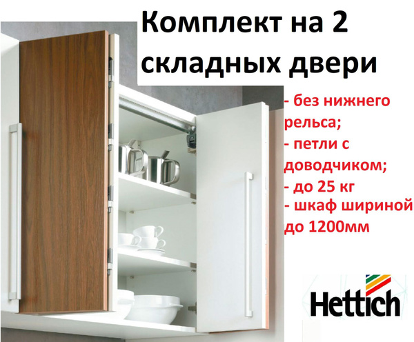 Комплект фурнитуры для ДВУХ складных дверей Wing Line L, створка/12кг ...