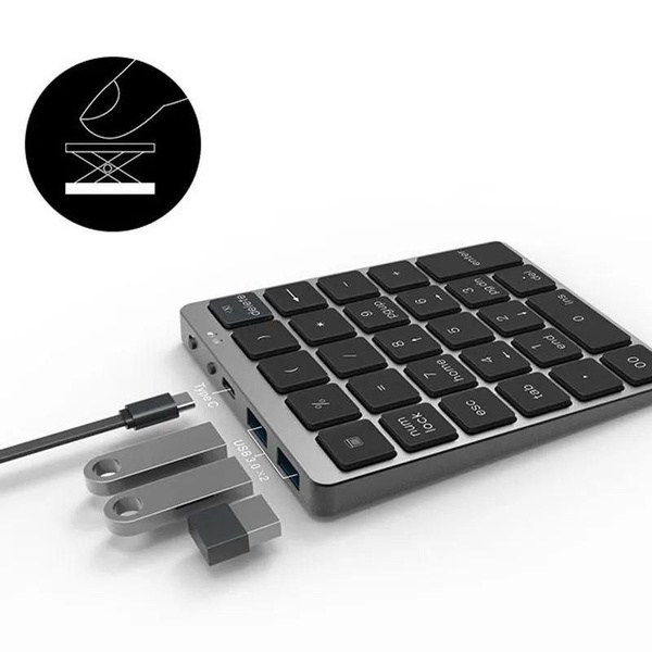 Характеристики N970 Беспроводная Bluetooth Числовая клавиатура с USB ...