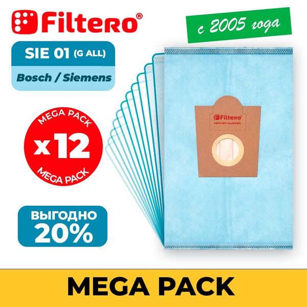 Мешки-пылесборники Filtero SIE 01 Mega Pack ЭКСТРА Anti-Allergen (тип ...