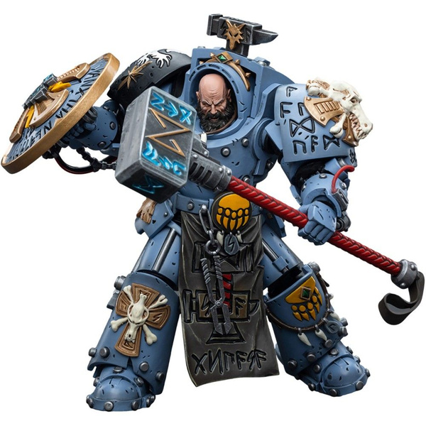 New 1/18 JOYTOY Warhammer 40K Space Wolves Arjac Rockfist Action Figure In stock