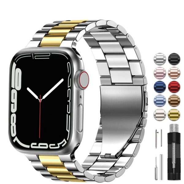 Металлический блочный стальной ремешок для смарт часов Apple Watch ...