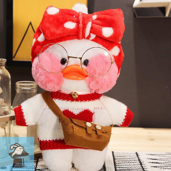 Мягкая игрушка Утка Lalafanfan, желтая, LaLaFanFan Duck 30 см плюшевая ...