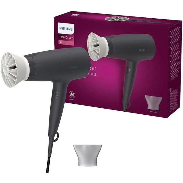 Фен для волос Philips BHD302/10, черный, фиолетовый - купить по ...