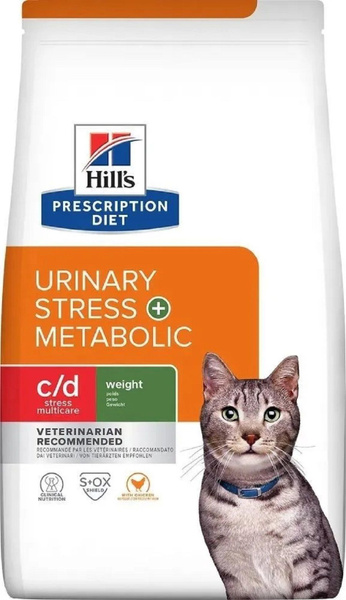 Hill's Диета сухая для кошек C/D Urinary Stress+Metabolic для коррекции ...