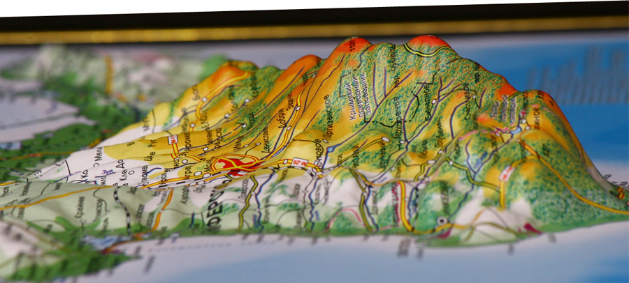Рельефная карта крыма 3d