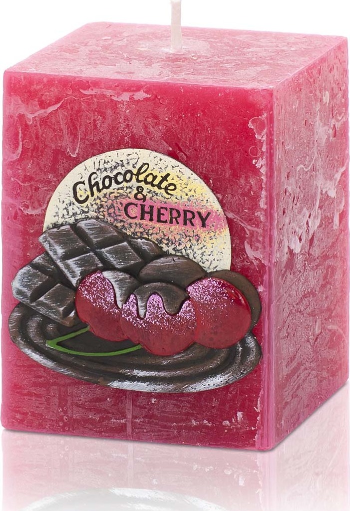 фото Свеча Bartek Chocolate Cherry, красный, 9 х 7 х 7 см