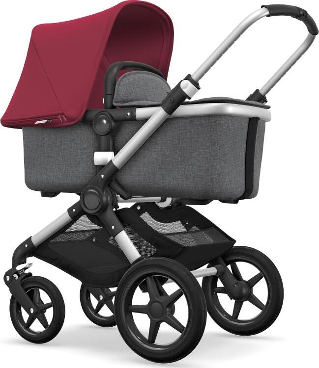 фото Bugaboo FOX Коляска 2 в 1 ALU/ GREY MELANGE/ RUBY RED 2019