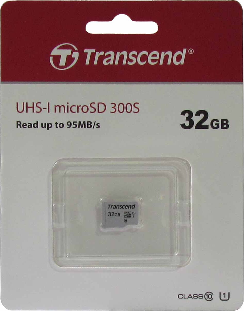 фото Карта памяти Transcend microSDHC Class 10 UHS-I U1, TS32GUSD300S 32GB , цвет: серебристый