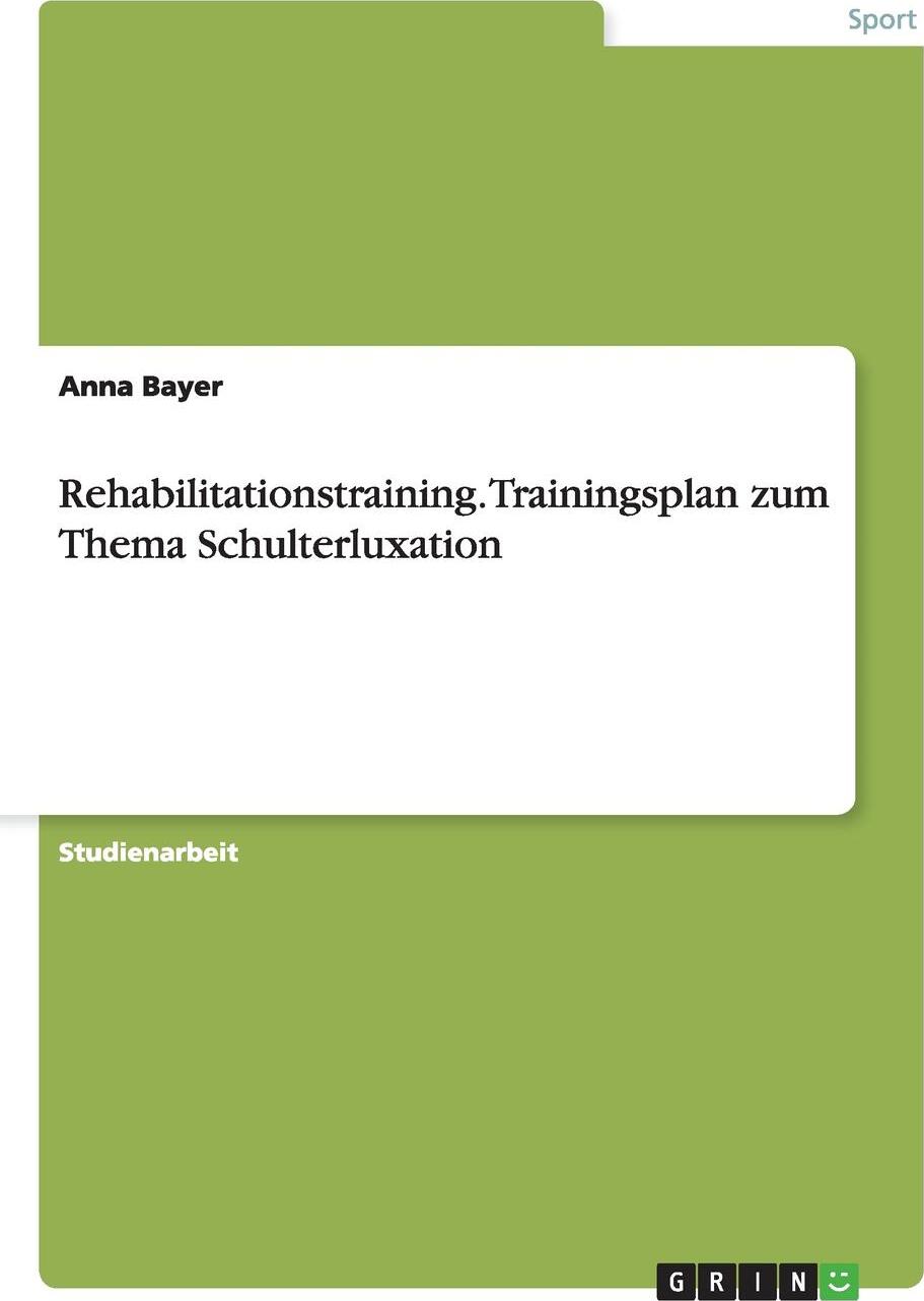 фото Rehabilitationstraining. Trainingsplan Zum Thema Schulterluxation