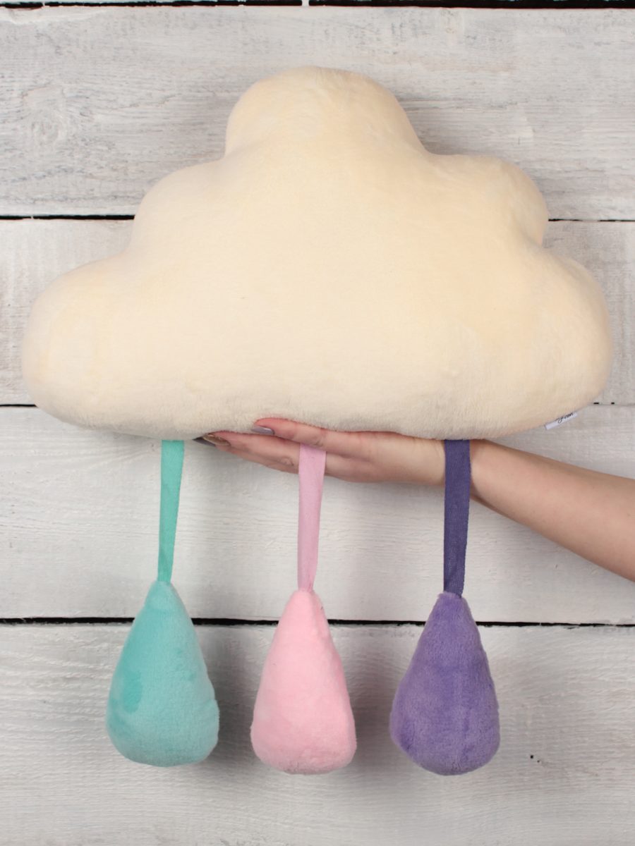 Подушка - игрушка Bebe Liron Облачко с каплями бежевый — купить в ...