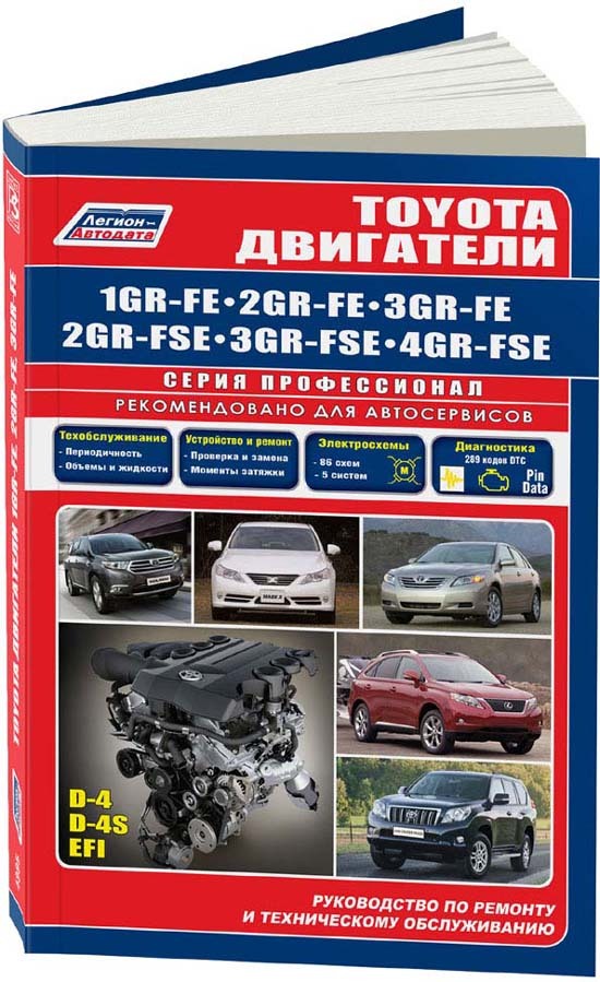 Toyota двигатели 1GR-FE(4,0), 2GR-FE(3,5), 3GR-FE(3,0), 2GR-FSE(3,5 D-4S), 3GR-FSE(3,0D-4), 4GR-FSE(2,5 D-4) Серия Профессионал. Диагностика. Ремонт. ТО