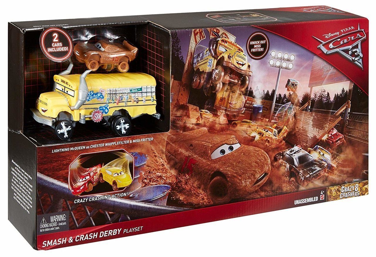 Disney Cars 3 Игровой набор Crazy 8 Crashers Smash and Crash Derby Воссозда...