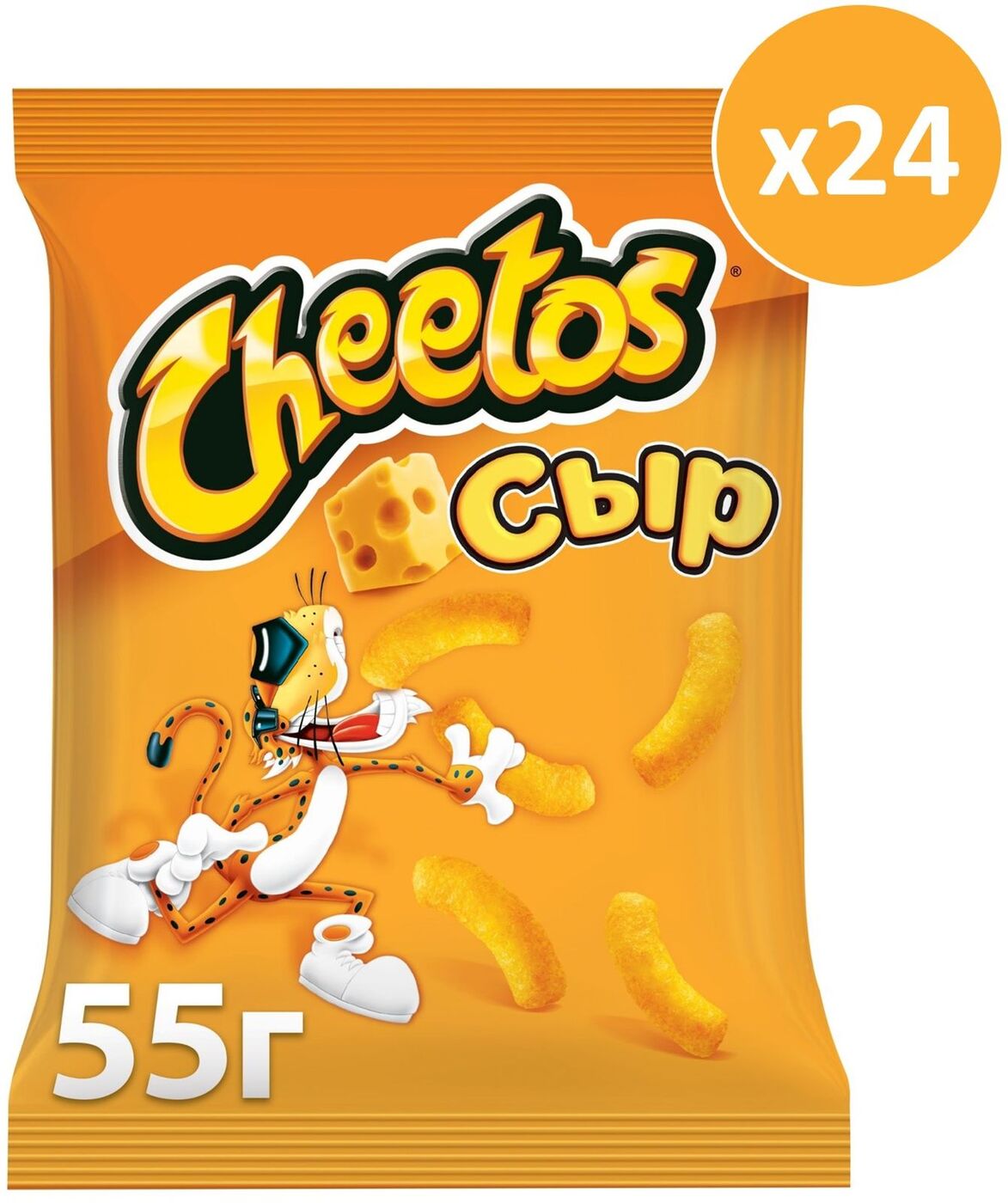 Снеки Cheetos Сыр, кукурузные, 55 г х 24 шт