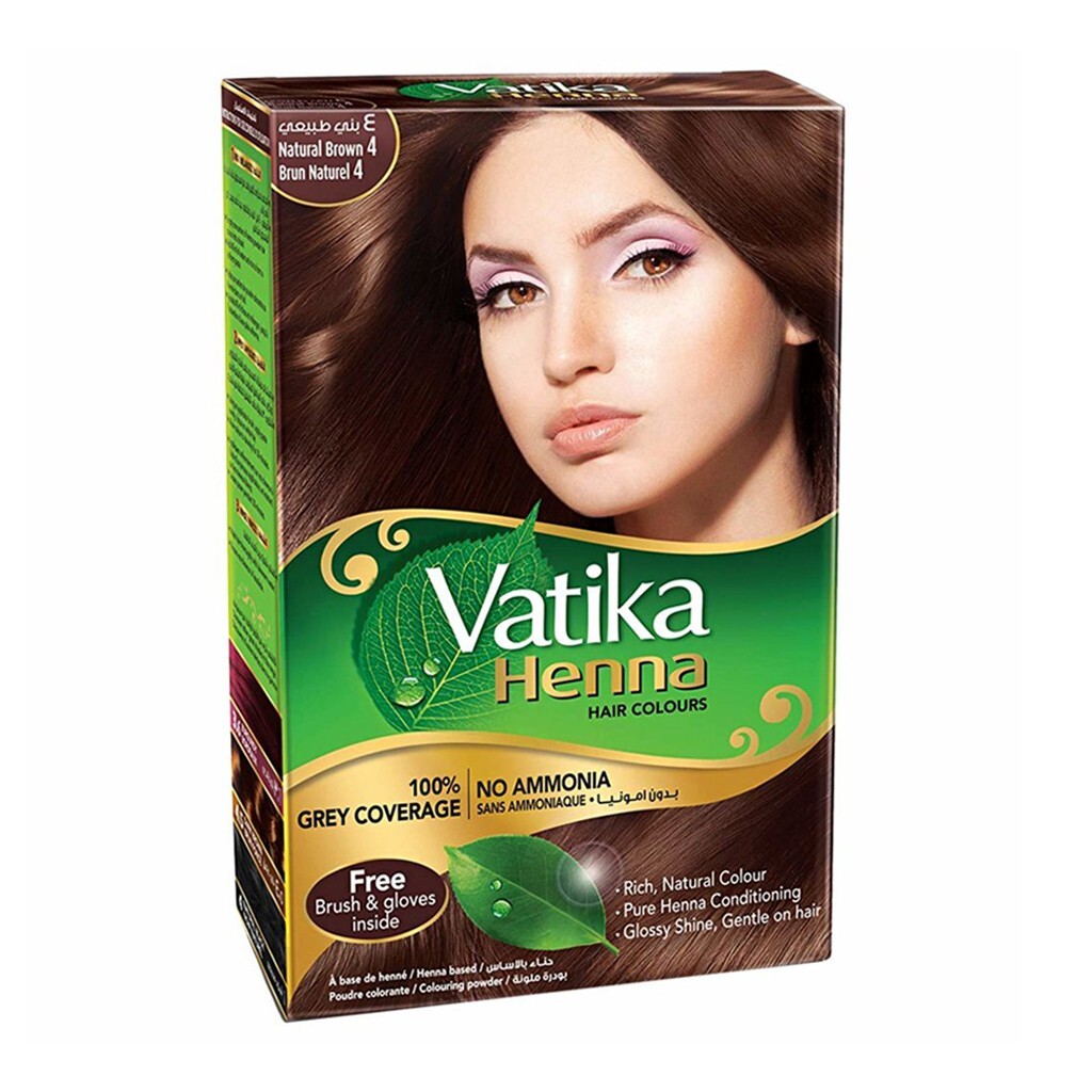 Хна для волос Dabur Vatika Henna коричневая Brown, 6 шт. по 10 г