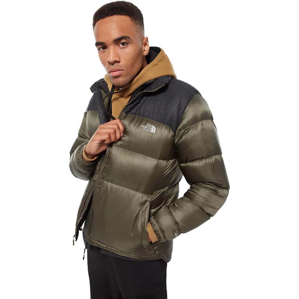 light gray puffer jacket