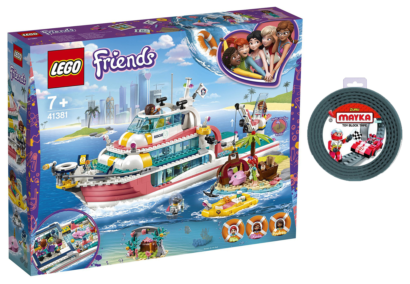 LEGO Friends 41381 Катер для спасательных операций Конструктор и гибкая ...