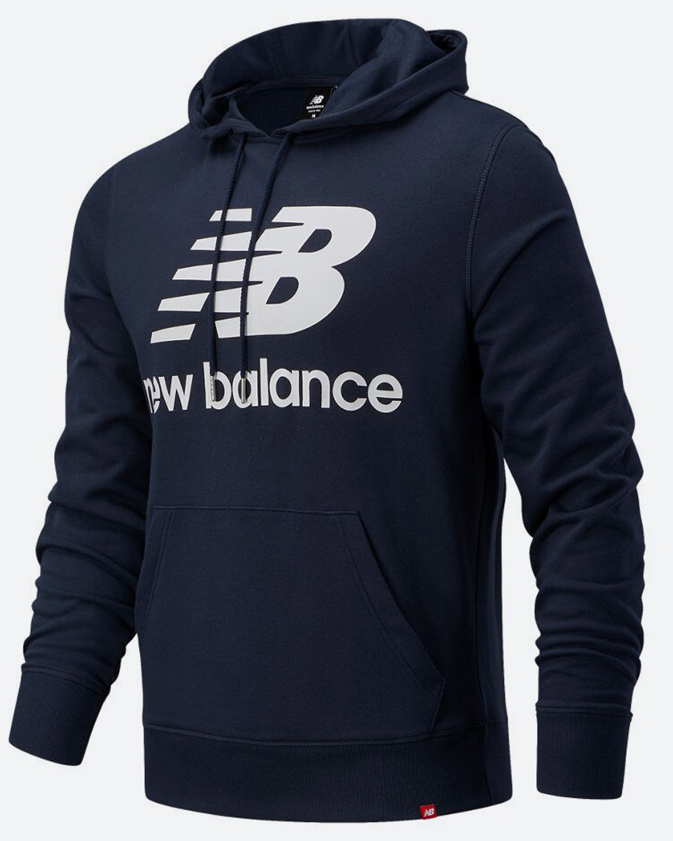 new balance essentials stacked logo hoodie