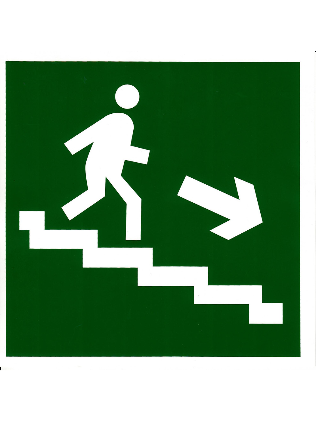 Знак фотолюминесцентный 'Направление к выходу по лестнице вниз (направо ...