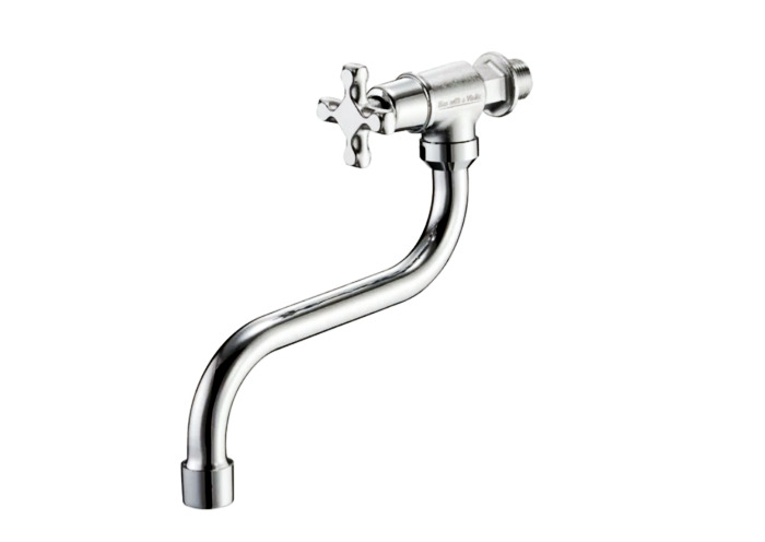 Смеситель для кухни Solone JIK13-A102-A на одну воду настенный Цинк ...
